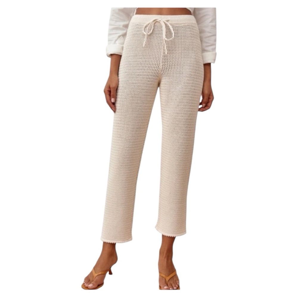 REFORMATION Rosso Open Knit Pant in Gossamer- Small - Picture 2 of 7